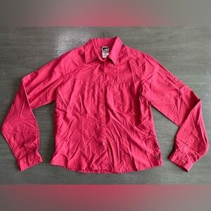 The North Face Hot Pink Red Button Down Long Sleeve Shirt